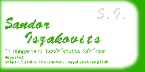 sandor iszakovits business card